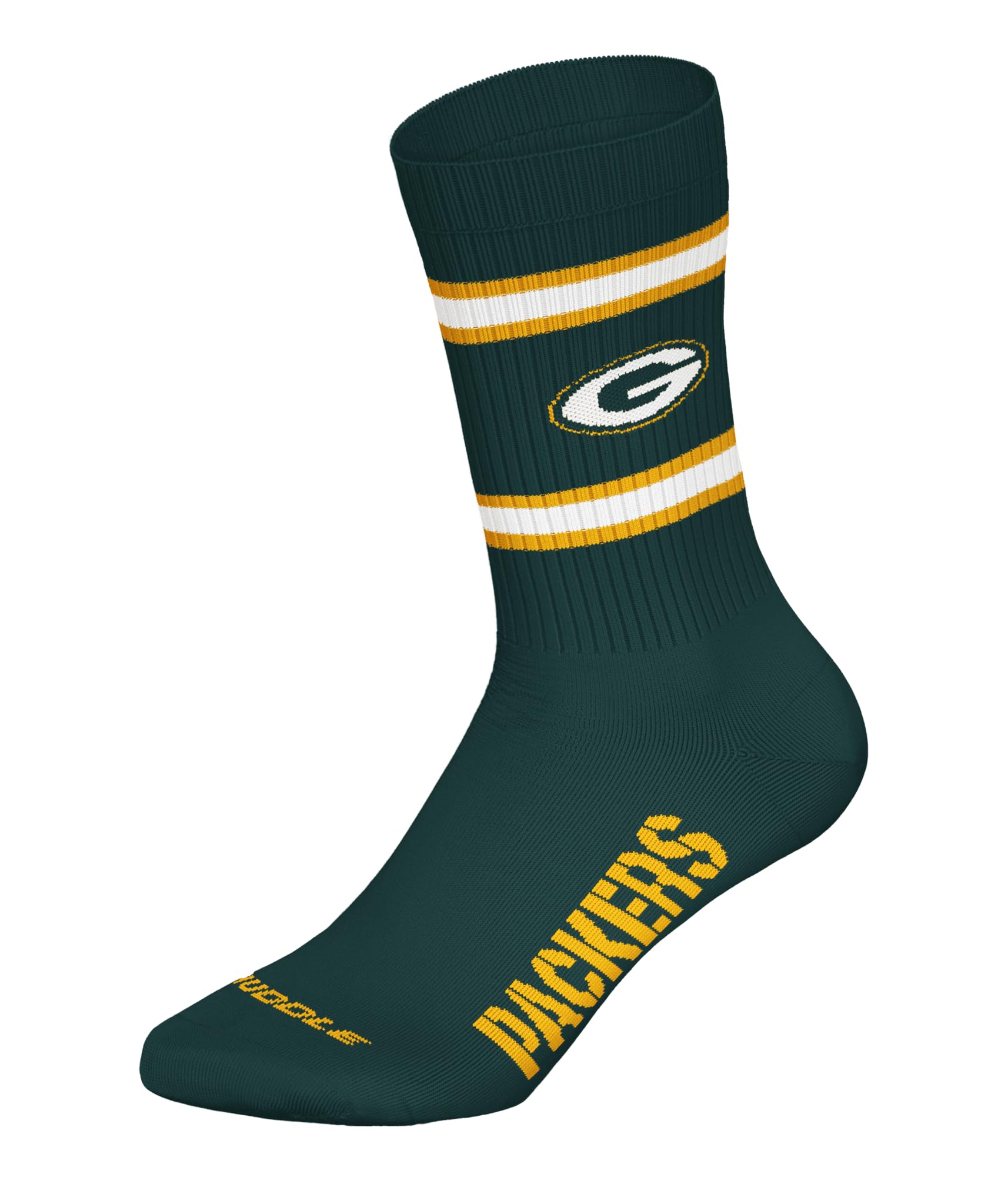 GREEN BAY PACKERS 3pk Crew Socks - GRN/WHT/YEL - 43/46