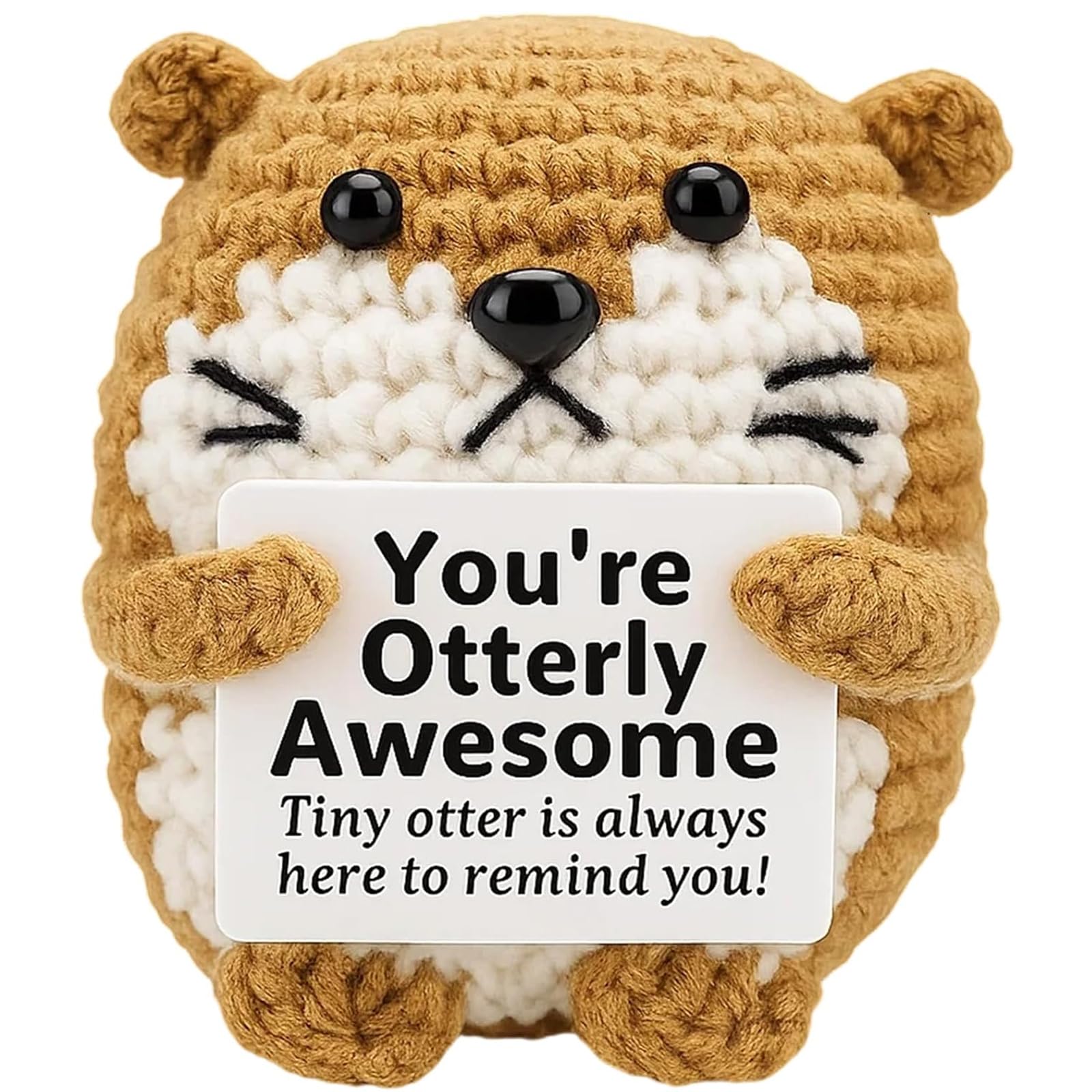 Brampton Sea Otter Emotional Support Gift,Cute Knitted Sea Otter Toy
