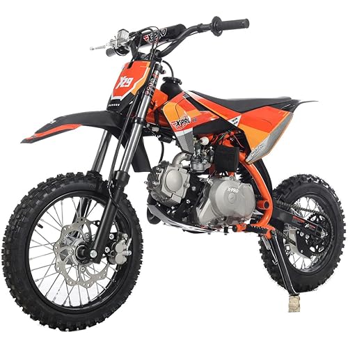 X-PRO X29 110cc Dirt Bike with Automatic Transmission, Electric Start,14"/12" Tires! (Orange)
