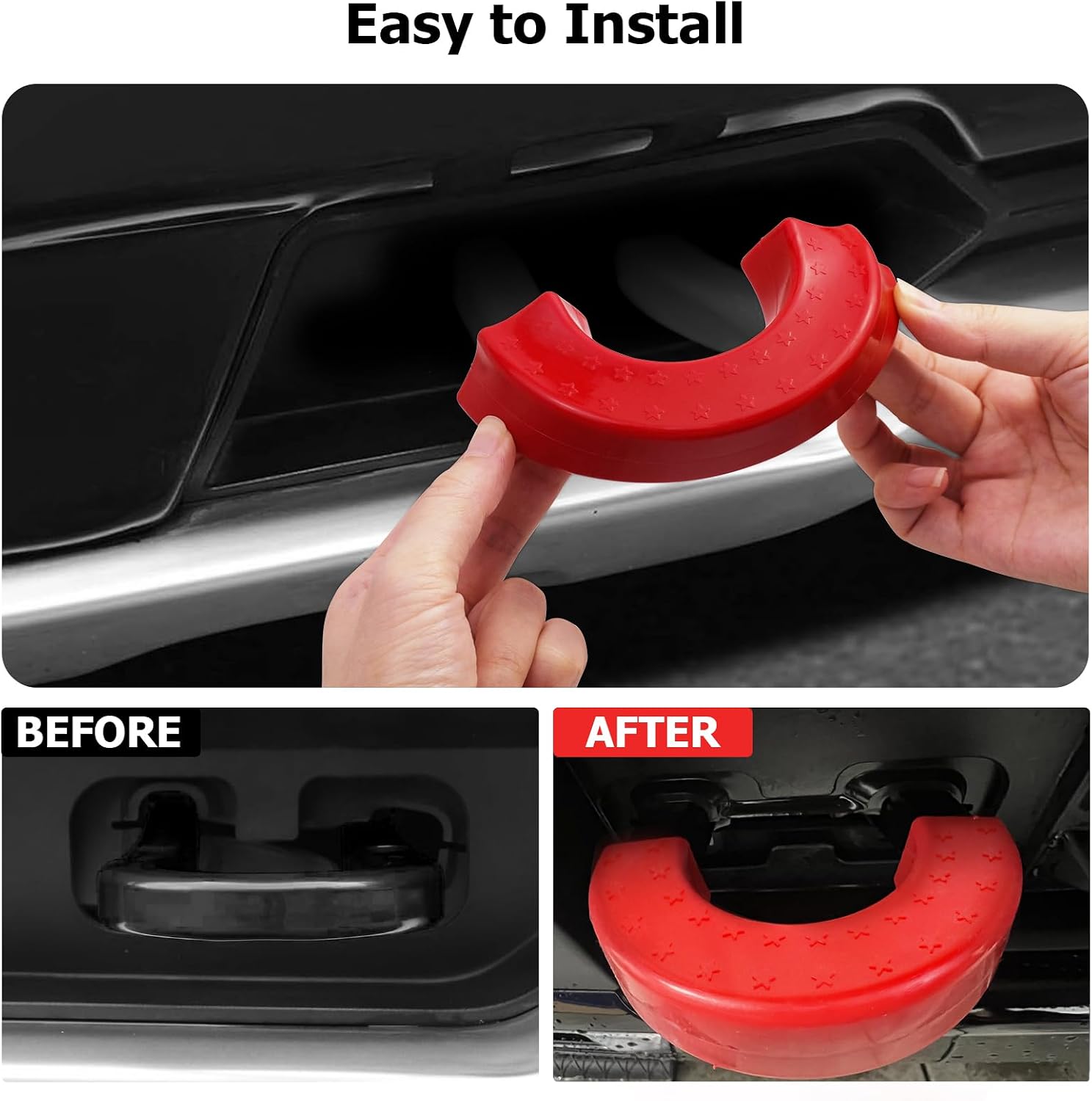 Peleus Tow Hook Covers for Chevy Silverado 2007-2025 Front Tow Hook Cover Car Tow, Car Tow Hooks Compatible with Chevrolet Silverado 1500 Accessories 2007-2025 Cool Stuff for Chevy Silverado (Red)