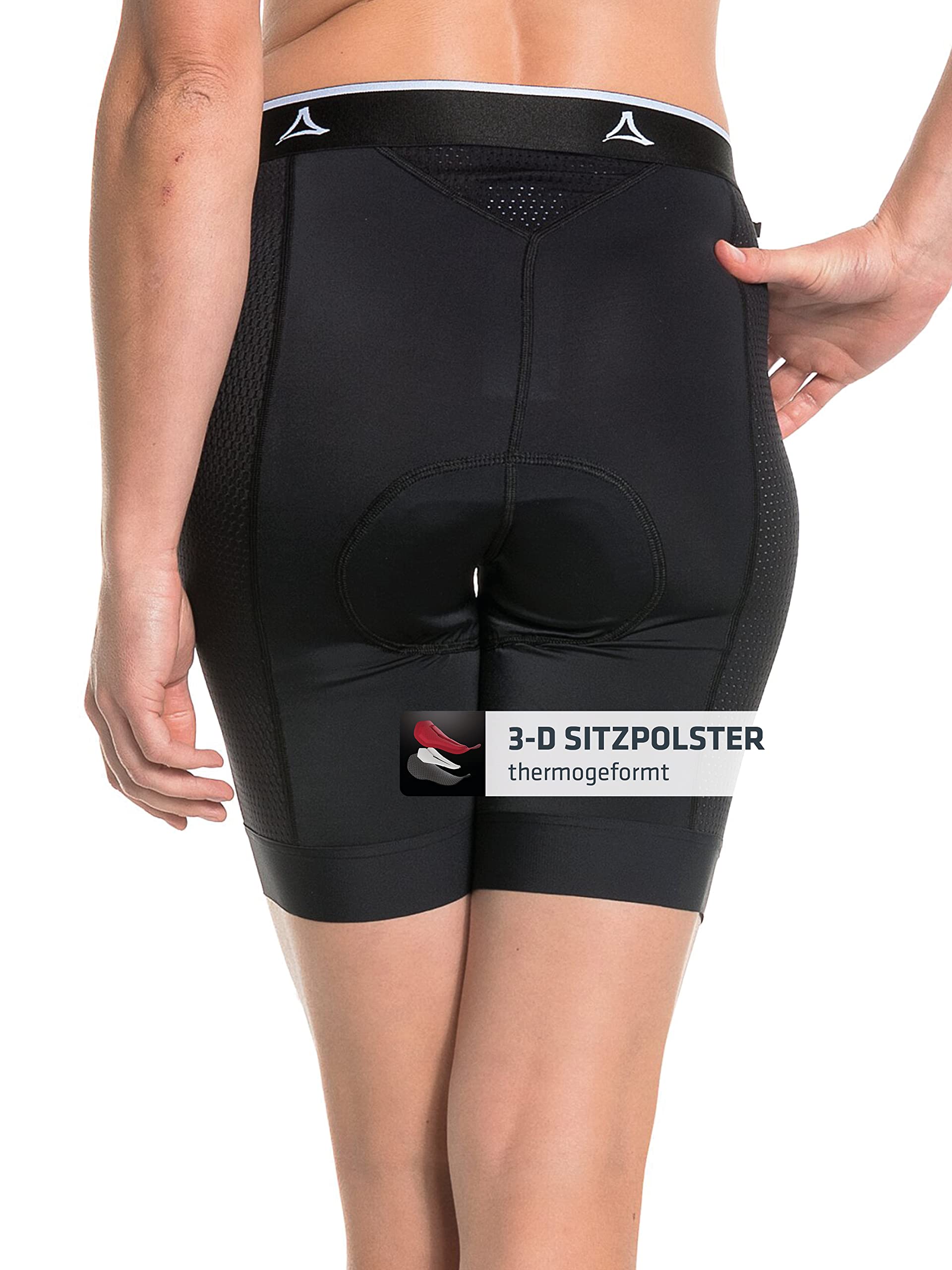 Schöffel Damen Skin Pants 8h L, atmungsaktive Stretch-Radhose mit Polster und Bodymapping, Fahrrad Unterhosen mit bakteriostatischer Silbernitrat-Behandlung