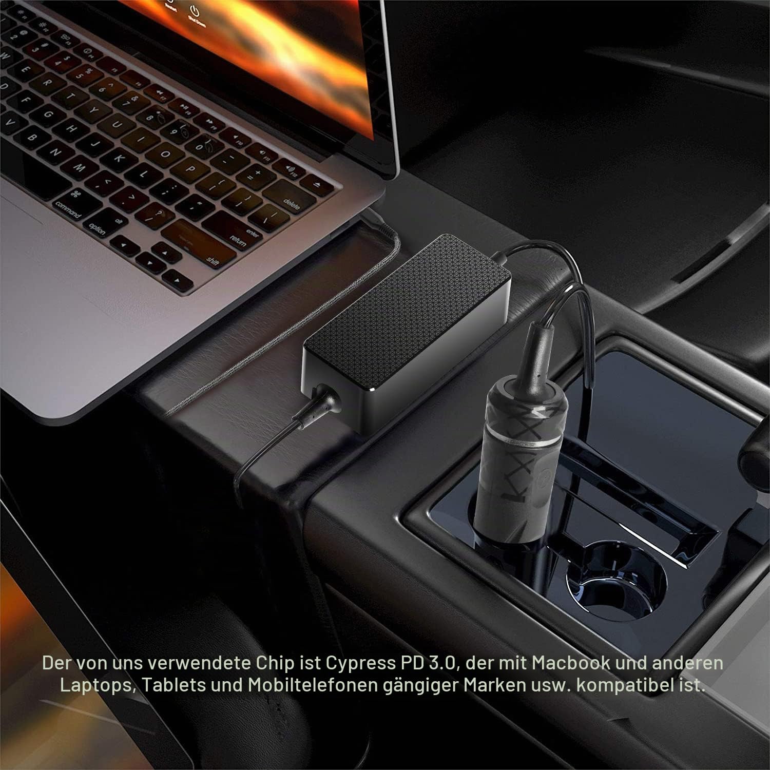 KFD 118W USB-C KFZ Ladegerät Auto Ladekabel DC 12V-24V Netzteil für MacBook Air Pro, Dell XPS, HP Spectre Chromebook 2023 2022 2021 Lenovo Car Charger PD3,0 100W 96W Laptop Adapter Zigarettenanzünder