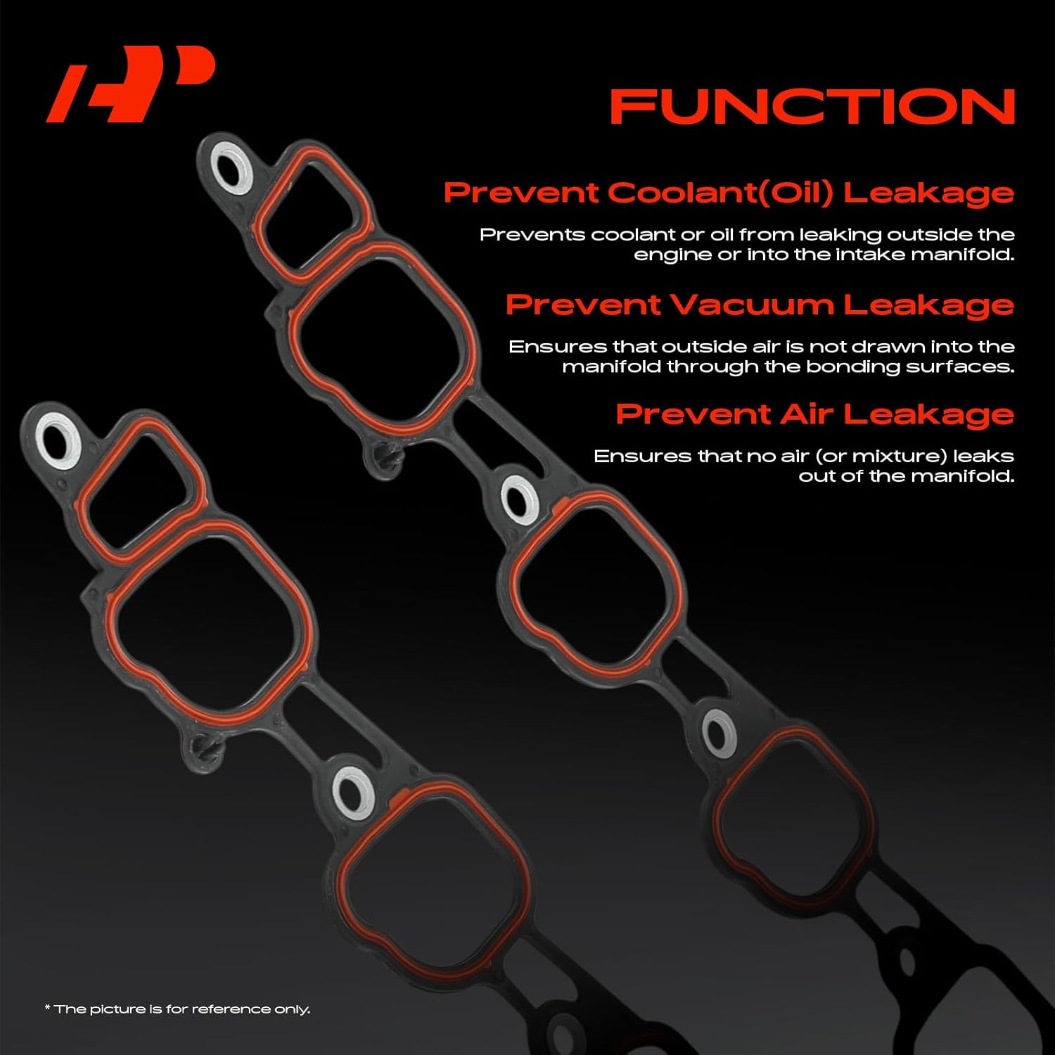 A-Premium 3PCS Lower Engine Manifold Seal Gasket Set Compatible with Ford F-150 2001-2003, F-150 Heritage 2004