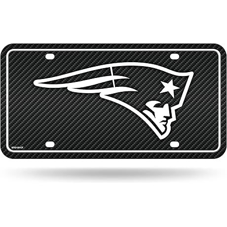 Rico Industries NFL Team 8.5 " x 11" Aluminum License Plate featuring the Patriots