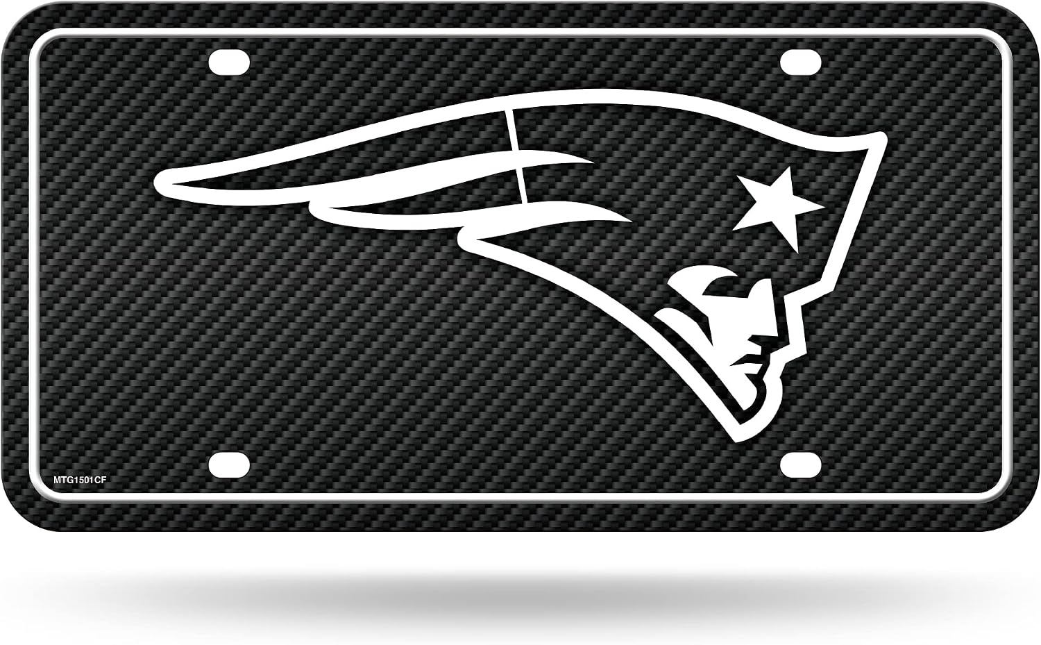 NFL Rico Industries Carbon Fiber Metal Tag Metal Auto Tag 8.5" x 11" - Great for Truck/Car/SUV
