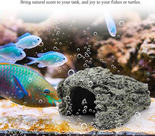 Miniatura 7 de DAUERHAFT Cueva para ocultar peces, tortugas de acuario, reptiles, peregrinos, decoración de hábitats para acuario, cuatro tamaños (S)