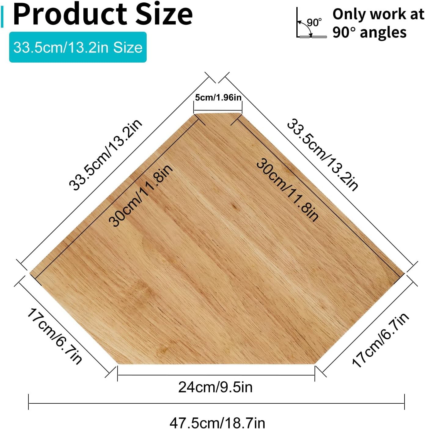 Corner Wall Shelf, Solid Oak Wood Floating Corner Shelf Organizer,Natural image 3