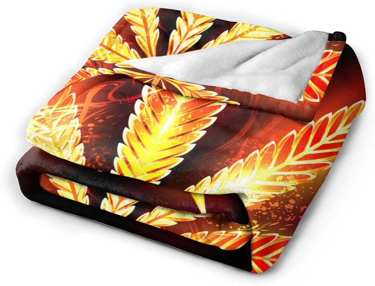 Weed Fire Leaf Blanket Super Soft Flannel Blanket Comfy Cozy Throw Blanket Couch Lightweight Blankets for Living Room Bedroom 80"x60"