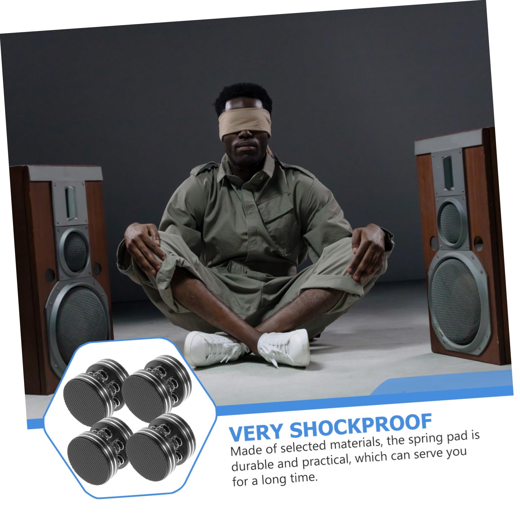 DOITOOL Lautsprecher Isolationspads Zuverlässige Dämpfung 4 Stück aus Aluminiumlegierung und Gummi Stabile Eigenschaften für HiFi Audio Geräte und Subwoofer