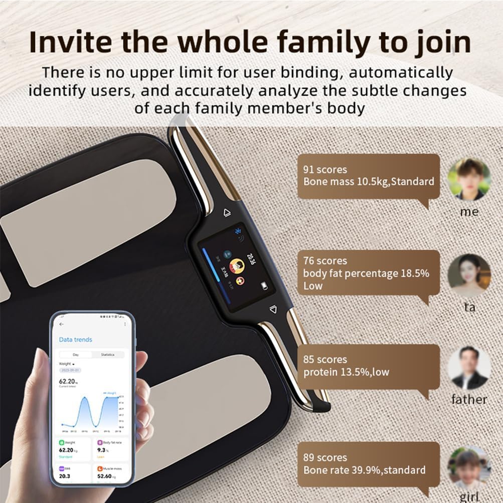DYKL AI×8電極 体重計 体組成計 スマホ連動 データ自動転送【体