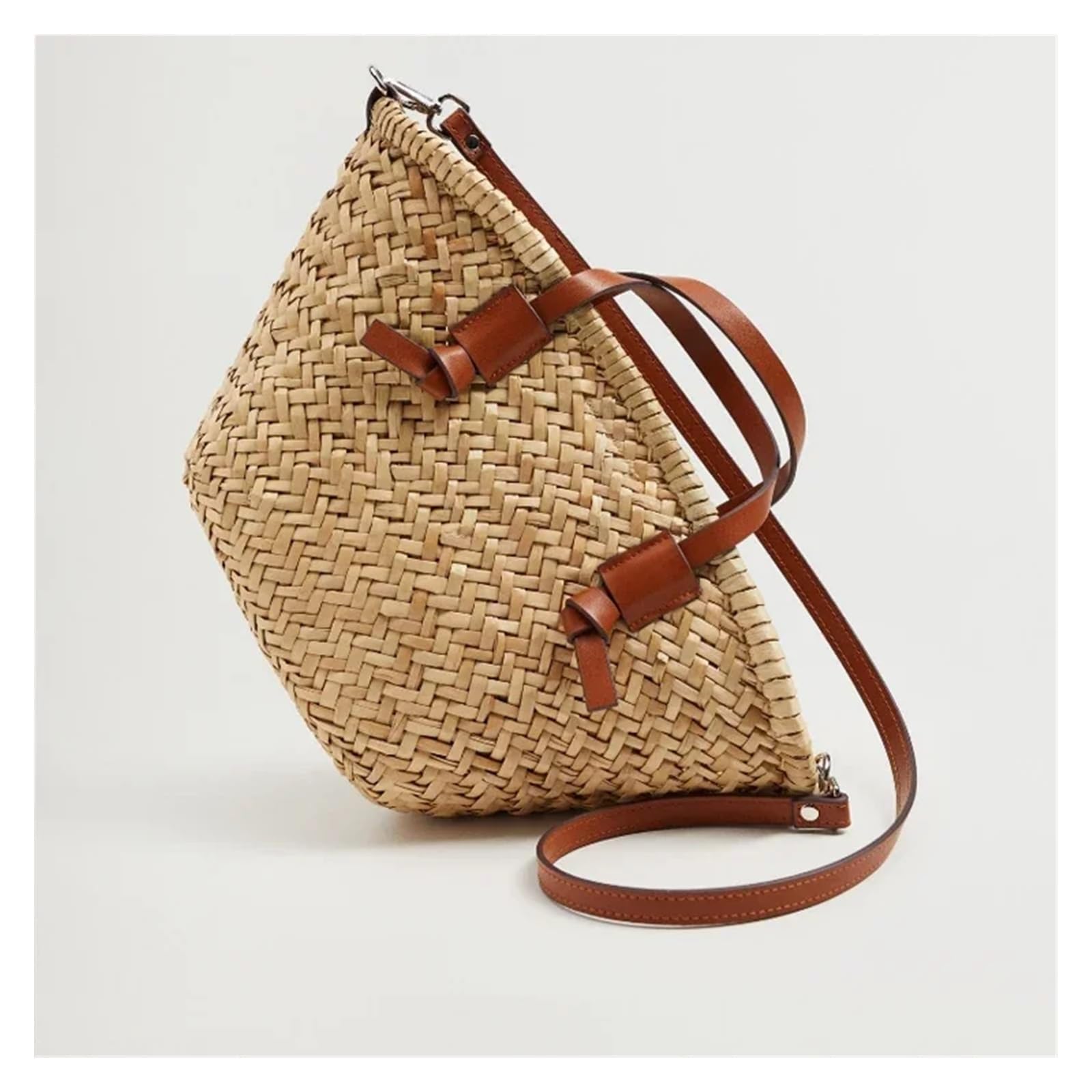 Bolsos de paja para el verano Bolso de mimbre tejido, bolso informal ratán for mujer, paja for playa verano, bandolera un solo hombro Para viajar