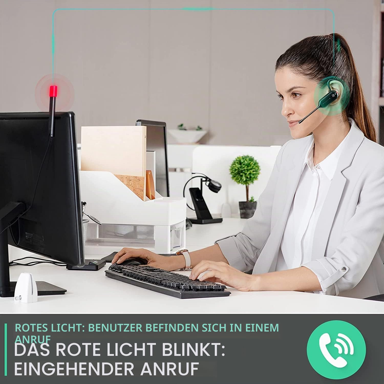 Yealink BLT60, Visual Busy Light for WH62,WH64, WH68, WH63 E2,WH66,WH64 WS,WH68 WS DECT Wireless Headset, MP50,MP54 USB Phone (2.5mm Jack) (Packung mit 2)