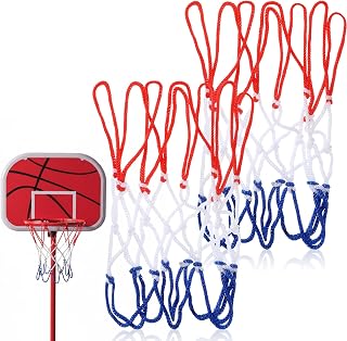 2Pcs Mini Basketball Net Replacement, 8 Loops Basketball Net Small Replacement Net for Indoor Door Room Walls, Vibrant Color
