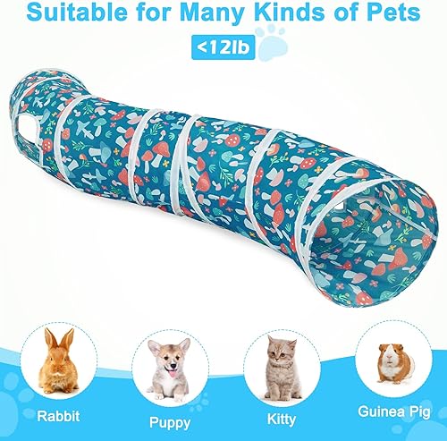 Vista 87 de Glittme Túnel para gatos, túneles para gatos de interior, cueva de gatos en forma de S con juguetes para gatos, tubos plegables para gatos y túneles