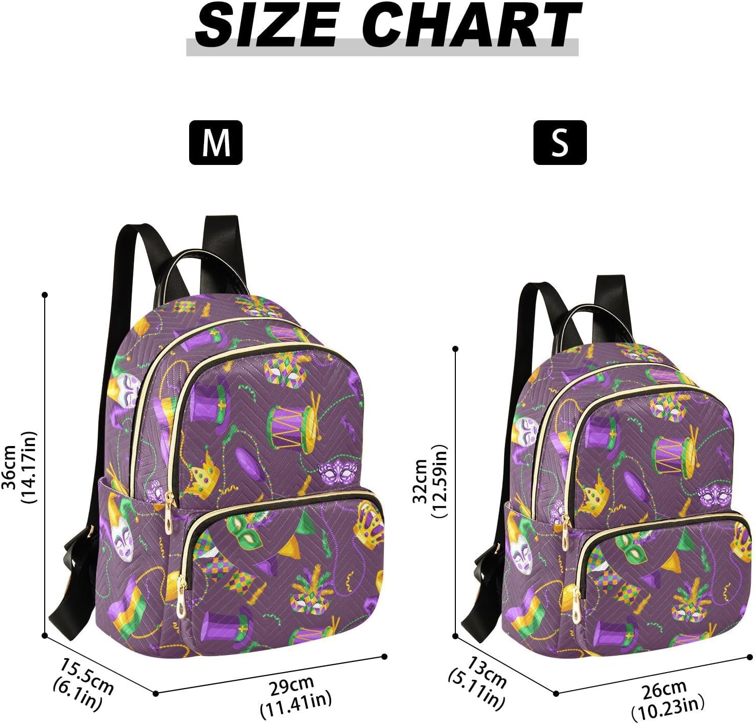 Mardi Gras Backpack Purse For Women Lightweight Travel Shoulder Bag Daily Mini Backpack
