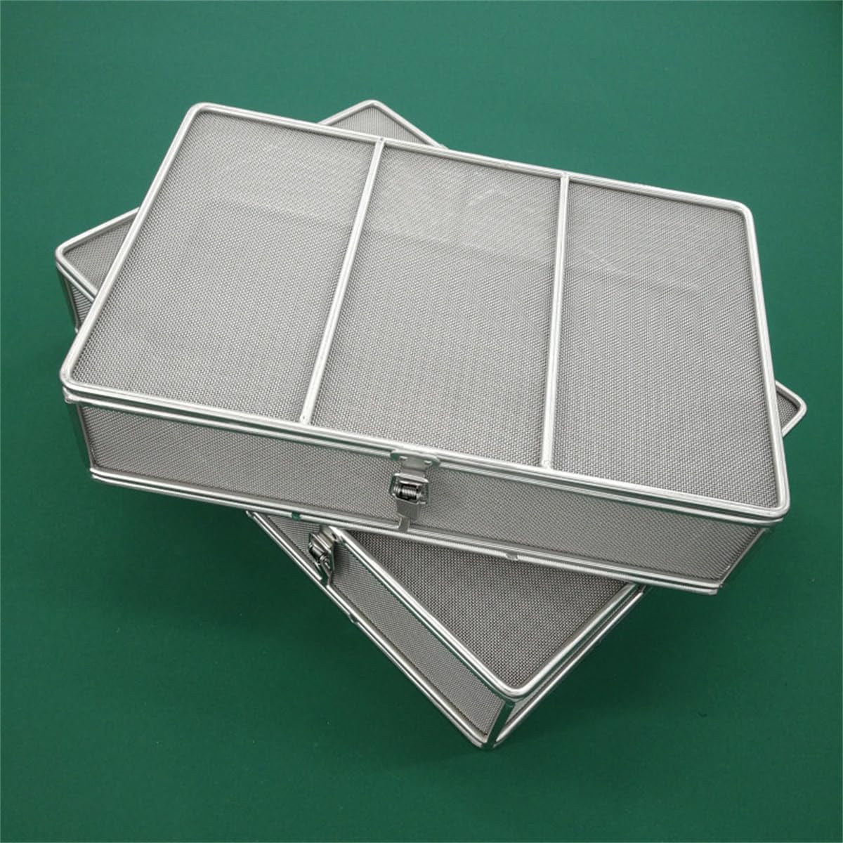 Cestas de esterilización para instrumentos médicos de acero inoxidable 304; bandejas para instrumentos y cestas de malla perforada para esterilización, aptas para instrumentos quirúrgicos,480*250*70mm