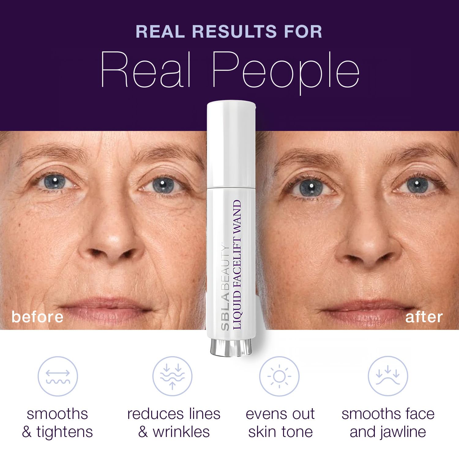 SBLA Liquid Facelift Wand Scientifically Proven Anti-Aging Serum Relaxes Facial Muscles & Eliminates Lines Non-Invasive Lift & Contour Plumps Skin & Boosts Collagen