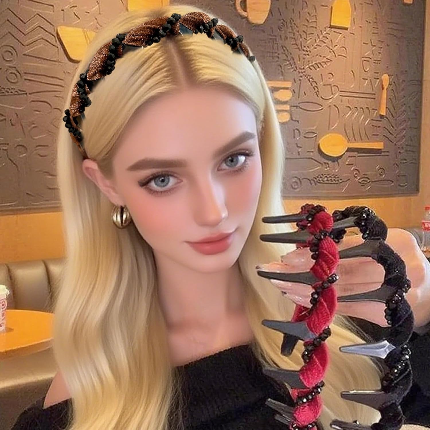 Retro High Skull Pearl Headband,Vintage High Cranium Artificial Pearl Hairband,Fashionable Accessories for Women,Cute Hair Accessories for Girls,Fashion Accessories (6pcs)