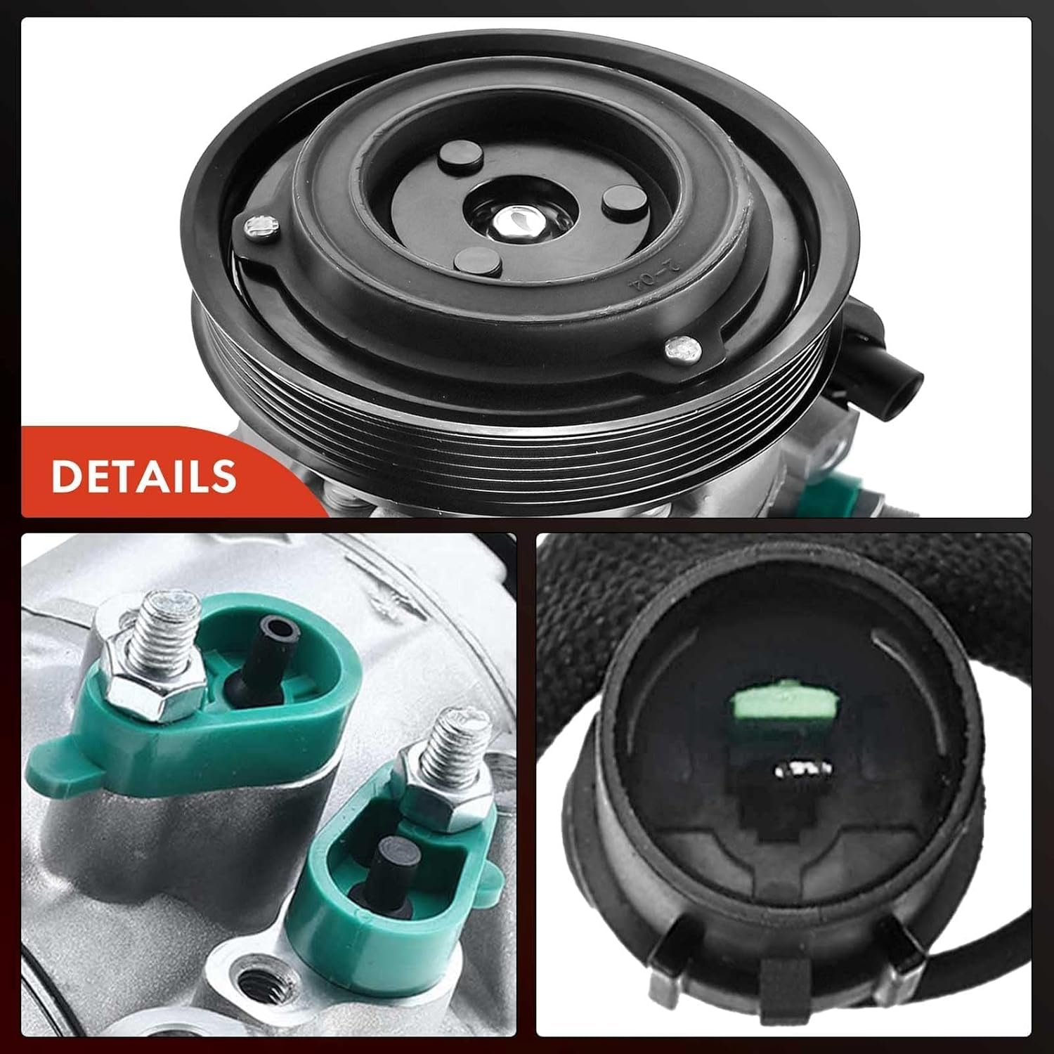 A-Premium Air Conditioner AC Compressor with Clutch Compatible with Kia Sedona 3.8L 2006-2009, Hyundai Entourage 3.8L 2007-2009