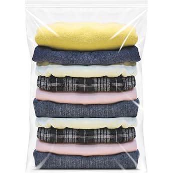 Rainmae Zip Bags Large Lockable Clothes Bags 40 x 60 cm Pack of 20 Thickened Storage Bags Plastic Bags for Storing Clothes Blankets Backpacks