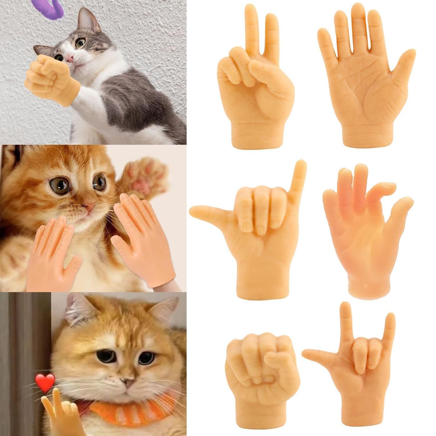 Amazon.com: 6PCS Mini Hands for Cats, zxbaers Tiny Finger Hands