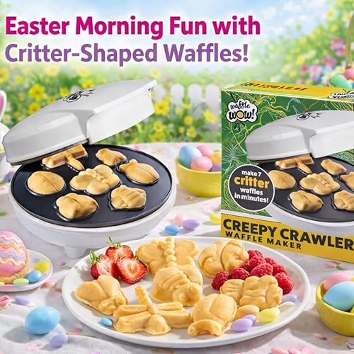 Miniatura 2 de The Original Creepy Crawly Bug Waffle Maker- 7 divertidos panqueques diferentes en forma de insectos, mariposa Lady Bug Bee y más, plancha eléctrica