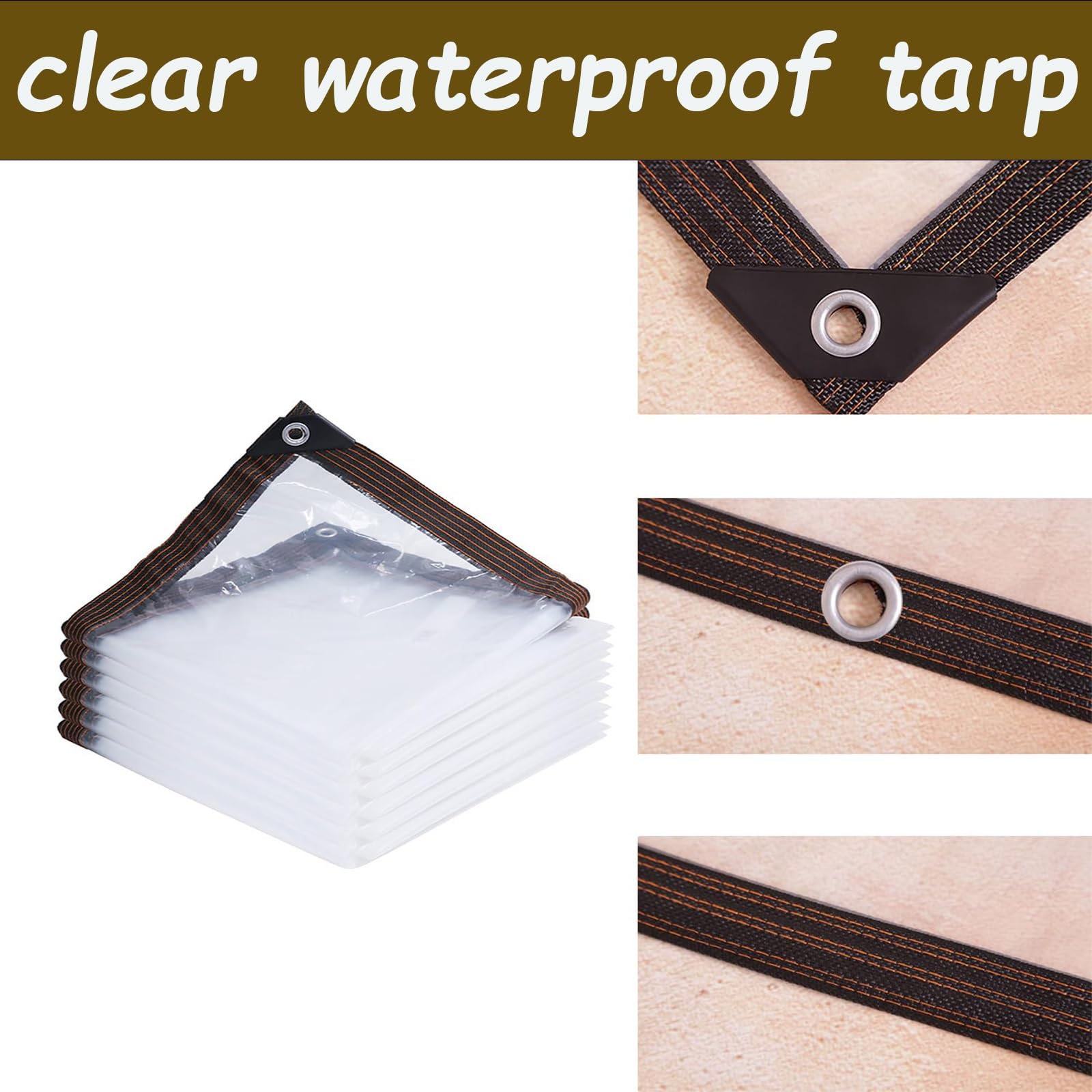 Tarps Now Canvas-Plane – 18 Mm Dick, Hellbraun, Mit Ösen, Wasserabweisend (473 G/m²)