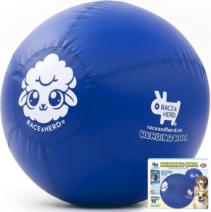 Race&Herd 22" Original XXL Herding Ball for Dogs - Herding Toys, Giant Dog Ball for Australian Shepherds, Border Collies - Durable Dog Outdoor Training Toy for Small & Medium Breeds (Yellow)