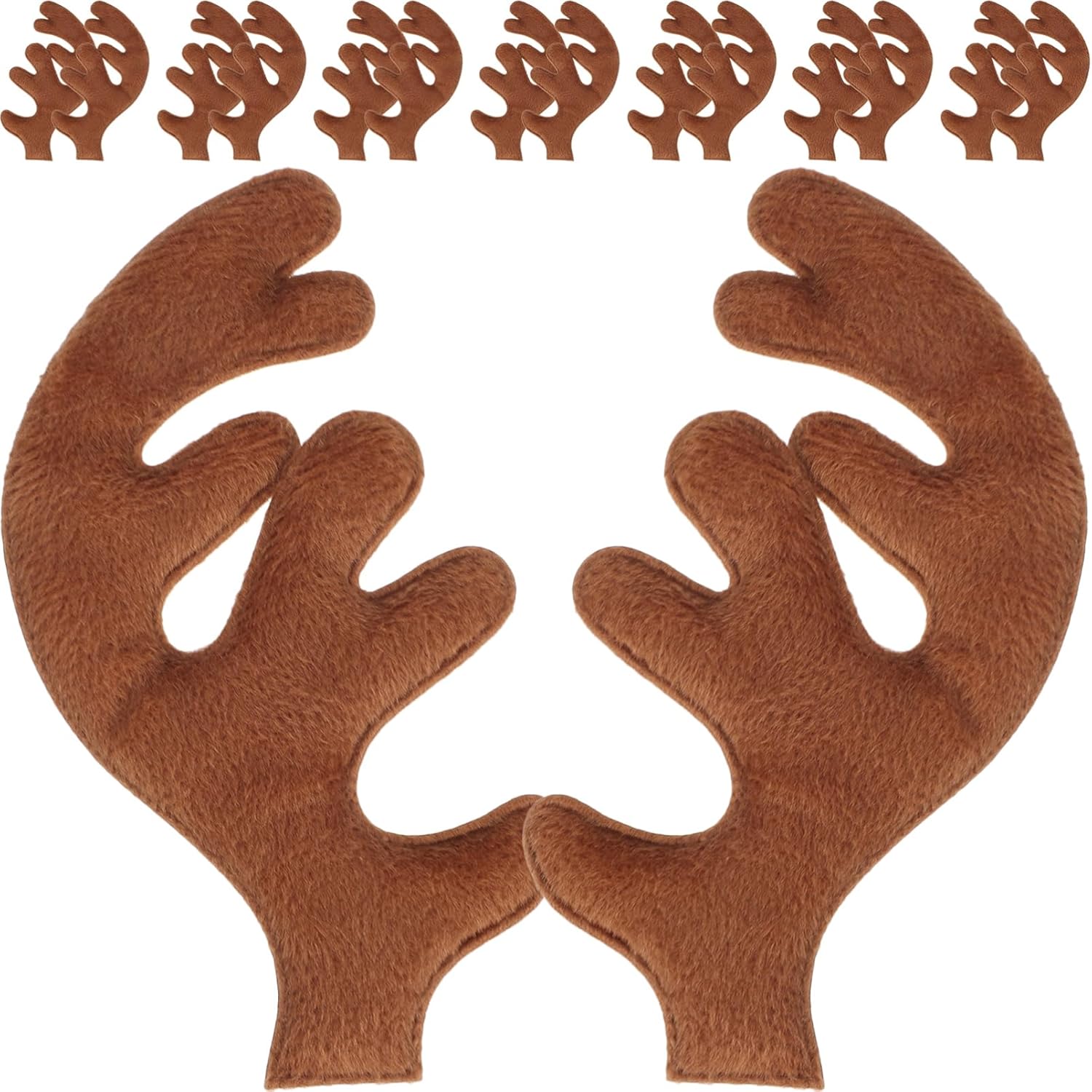 Antler Headband Headdress for Christmas - 30 Pieces Soft Plush Reindeer Antlers for DIY Holiday Decorations and Festive Hair Accessories