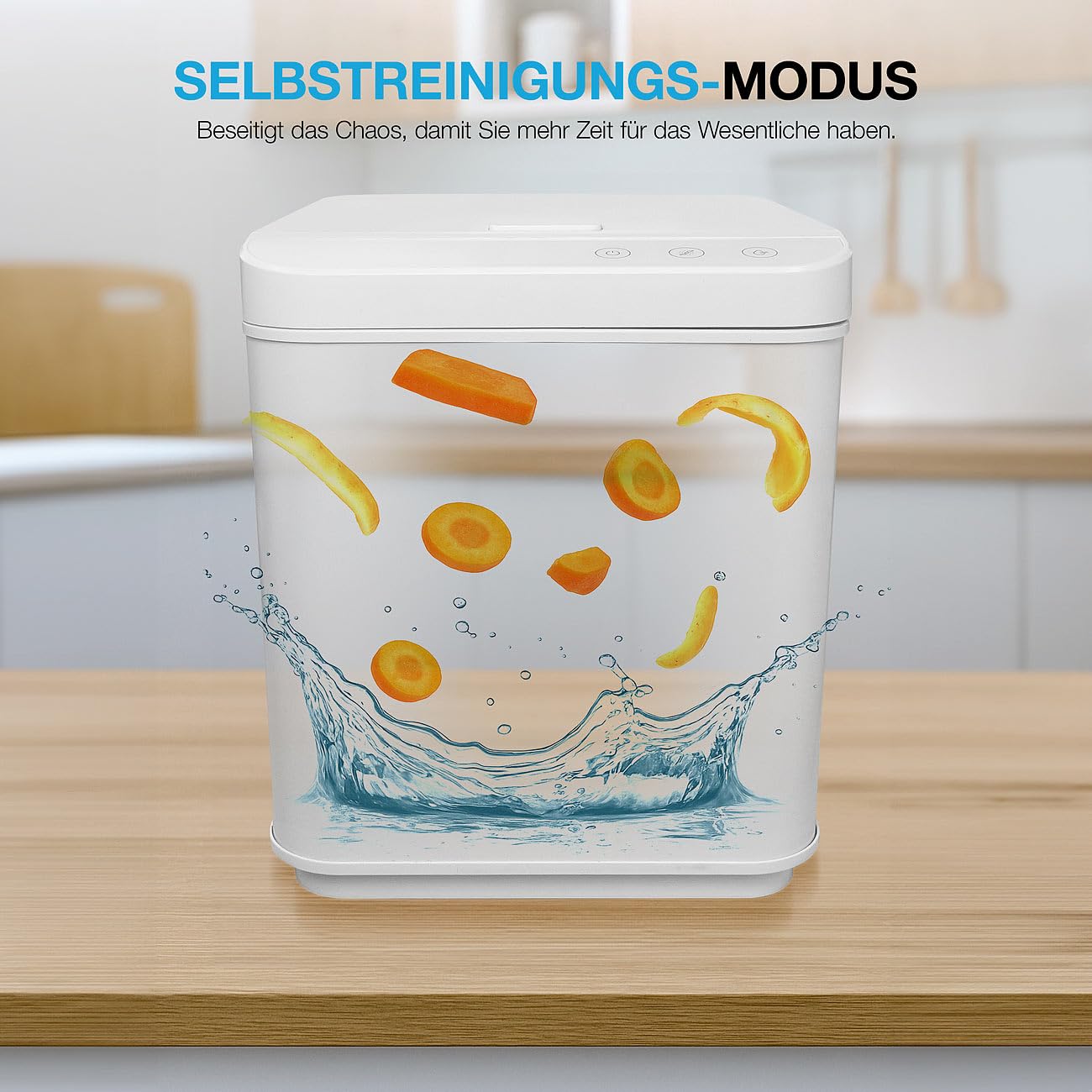 Rosenstein & Söhne Elektrischer Komposter: Elektrischer Kompostierer, 3,7 l, 550 W, Autoclean, Aktivkohlefilter (Küchenkomposter, Thermokomposter, Mülleimer)