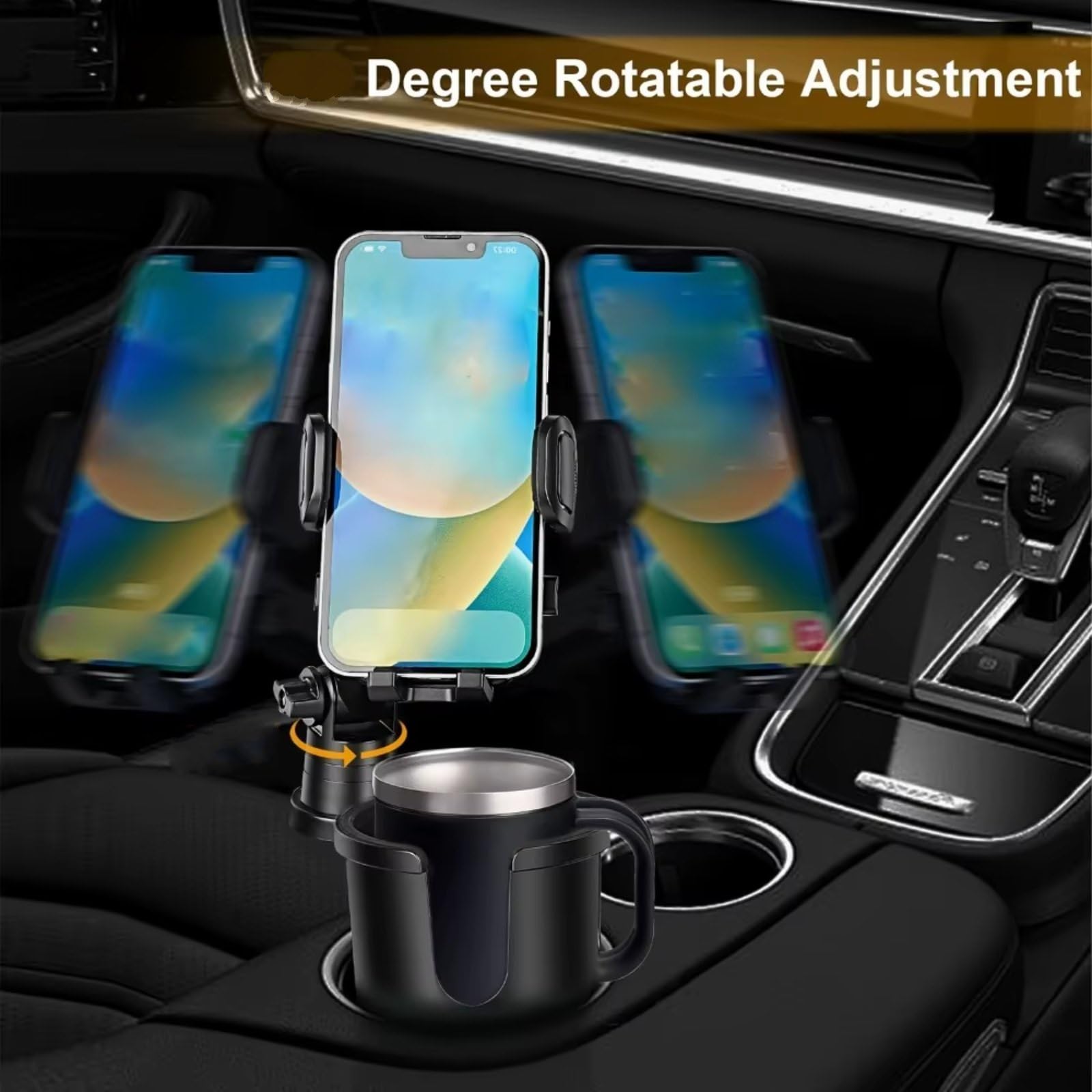 Auto Innenraum Zubehör Supporto Per Telefono Portabicchieri Auto 2 In 1 Con Rotazione Del Grado Di Base Regolabile Tutti Gli Accessori Delle Parti Di Ricambio