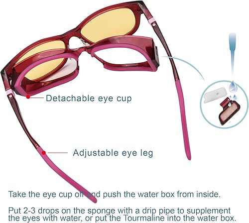Miniatura 9 de Yourga Anteojos secos para aliviar los ojos, bloqueo de luz azul, gafas de cámara de humedad, lectura de computadorajuegostelevisiónteléfonos, gafas