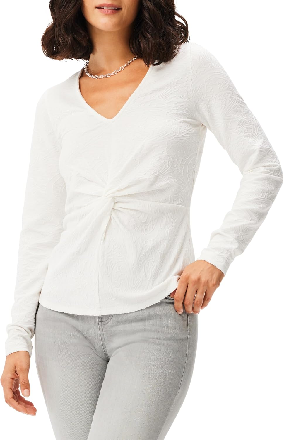 NIC+ZOE Plus Size Twist Front Lace Knit Top