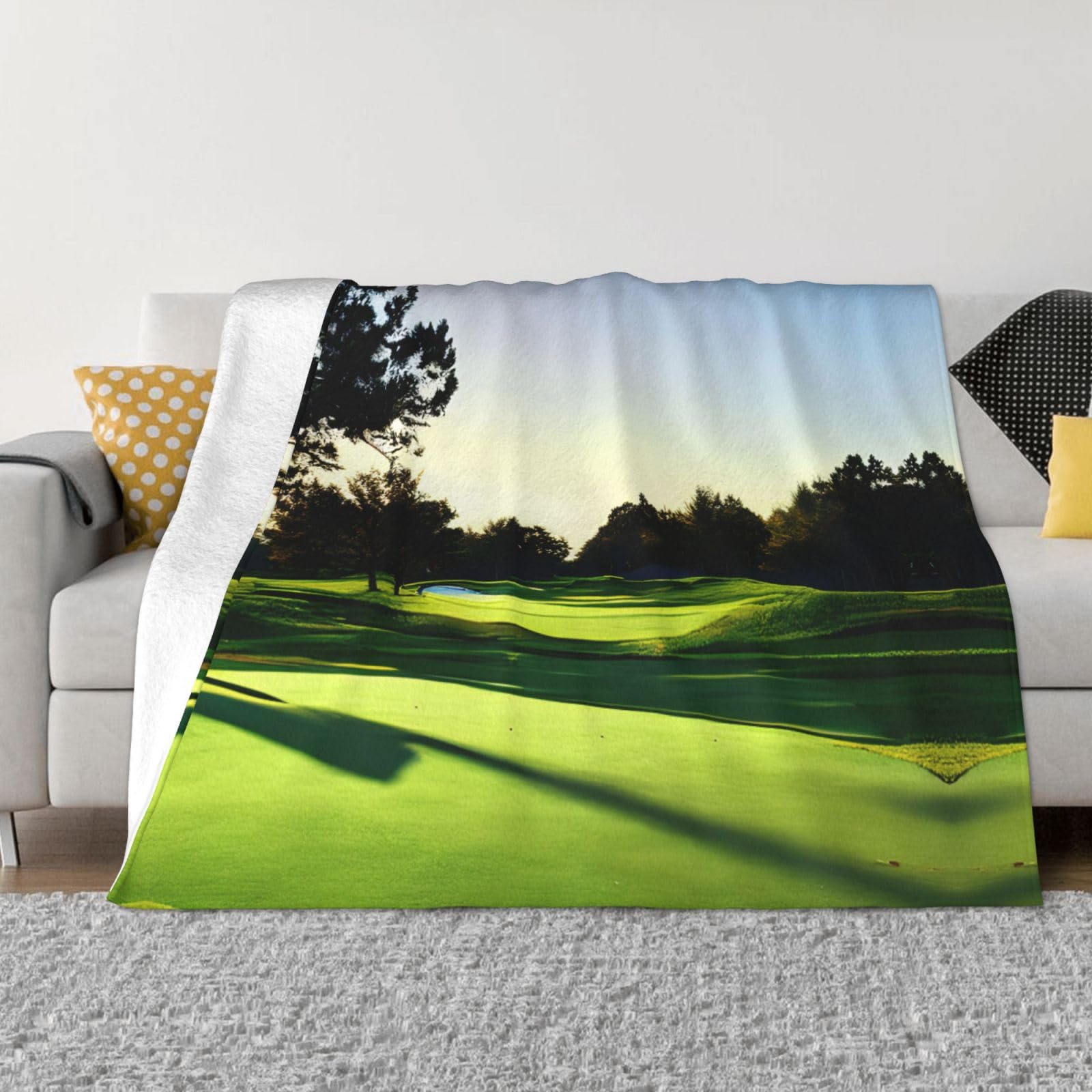Couverture en micro-polaire imprimé golf, le cadeau idéal et doux pour passionnés