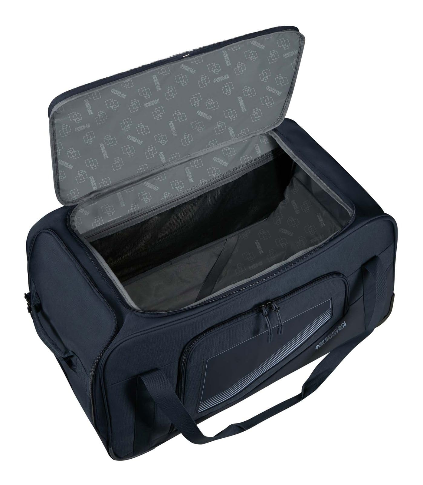 American Tourister City Racer - Reisetasche mit Rollen 68 cm, 98 L - Viel Stauraum & Separates Schuhfach - Wasserabweisend, Mehrere Griffe, Robust - Blau (Navy)