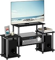 Vista 1 de Furinno Turn-N-Tube No Tools Entertainment TV Stands, Black/Grey