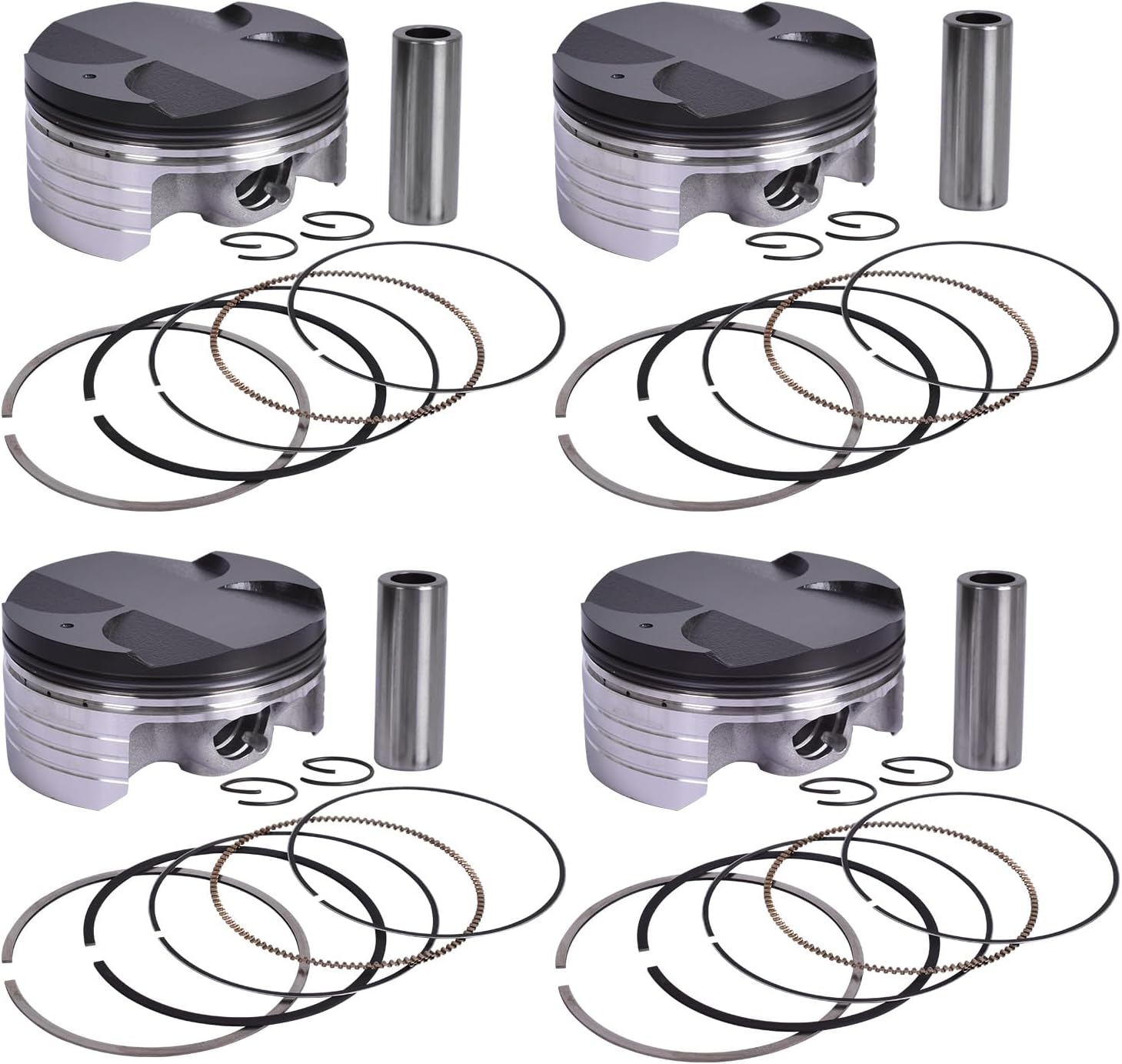 4 Sets 75mm Piston and Piston Rings Kit for Honda CBR1000RR CBR1000 RR 2004 2005 2007/ CBR900RR CBR900 RR 2002 2003/13101-MEL-010 13101-MCJ-750
