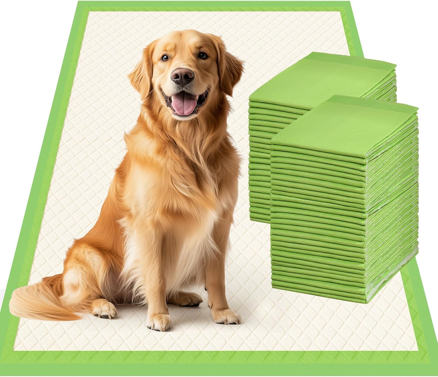Gardner Pet Extra XLarge Traversine Cani 73x119 cm, Super Assorbente Tappetini Cane, Asciugatura Rapida Tappetini Igienici per Cani, A prova di Perdite, Verde (50 Pezzi)