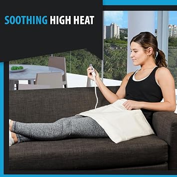 Professional Grade Heating pad with Automatic Moist Heat by Thermotech - High-Heat Heating pad for Deep Penetrating Heat - Medium Size Analogue (14 x 17) - with Manual Clicker Controller