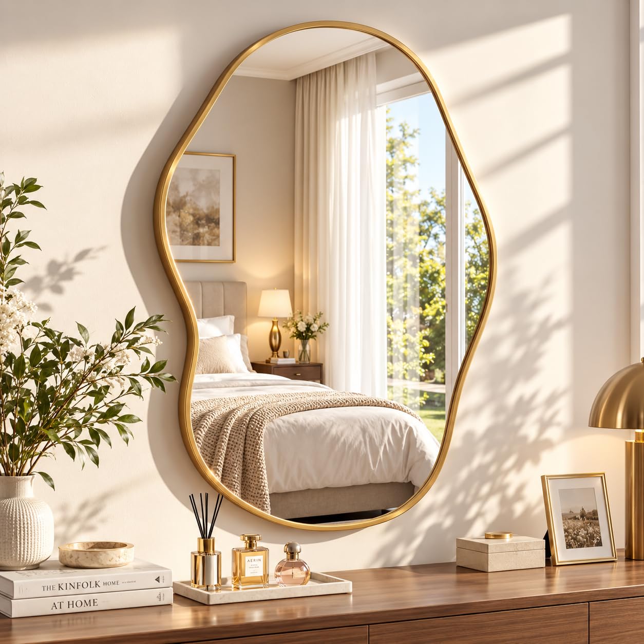 Clevich Irregular Wall Mirror 101X70cm, Shatterproof Glass & Aluminum Frame