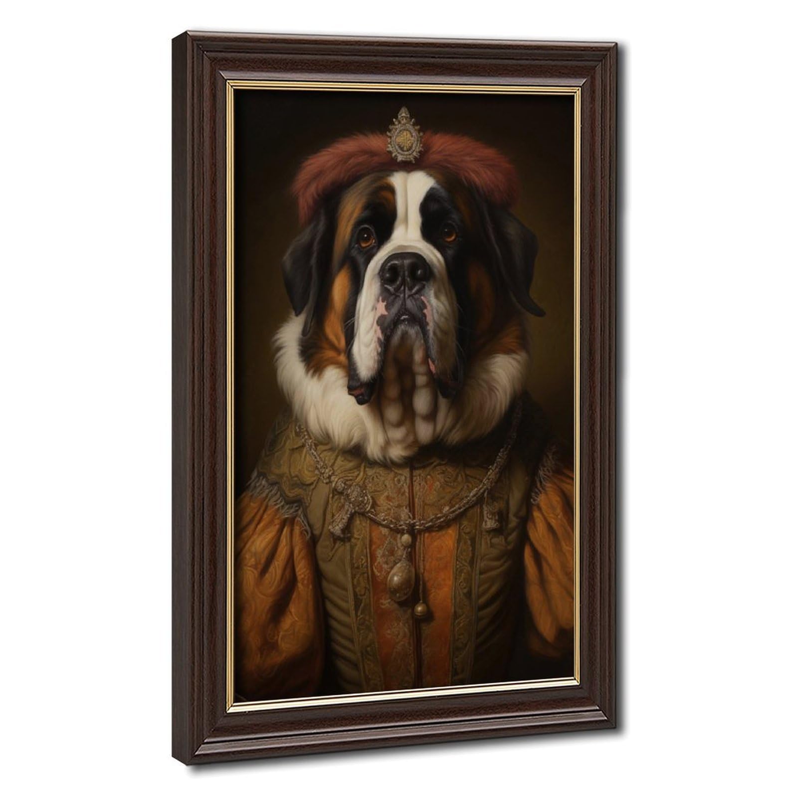 Pyberon Mokume Gane Frame-Style Saint Bernard Canvas Poster For Dorm Room Decor Gift