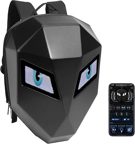 Ruconla Mochila LED, bolsa para laptop, mochila para motocicleta, bolsa de viaje de carcasa dura, bolsa de equipaje LED para motocicleta, casco de