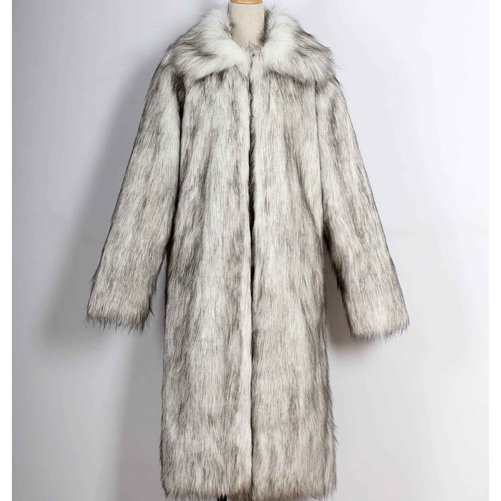 Chaqueta de mujer larga de piel sintética con cuello cuadrado de moda chaqueta de mujer otoño e invierno con abrigo largo