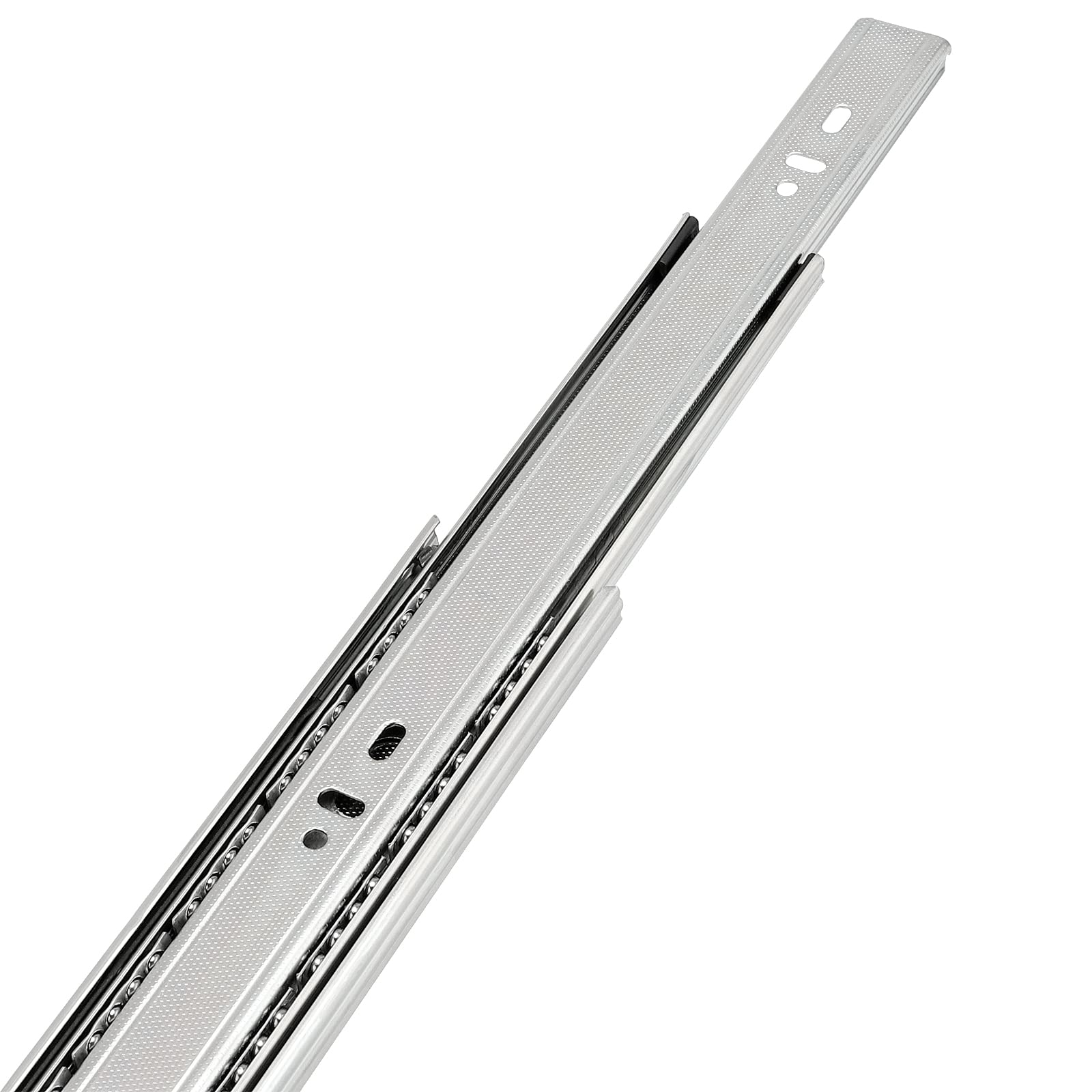 3 Paar 50,8 cm Auszugsschienen, seitlich montiertes Kugellager Schrank Schubladenschienen, 3 Abschnitte Vollauszug Schubladengleiter, robuste Schubladenschienen, 90,7 kg Kapazität, Silber
