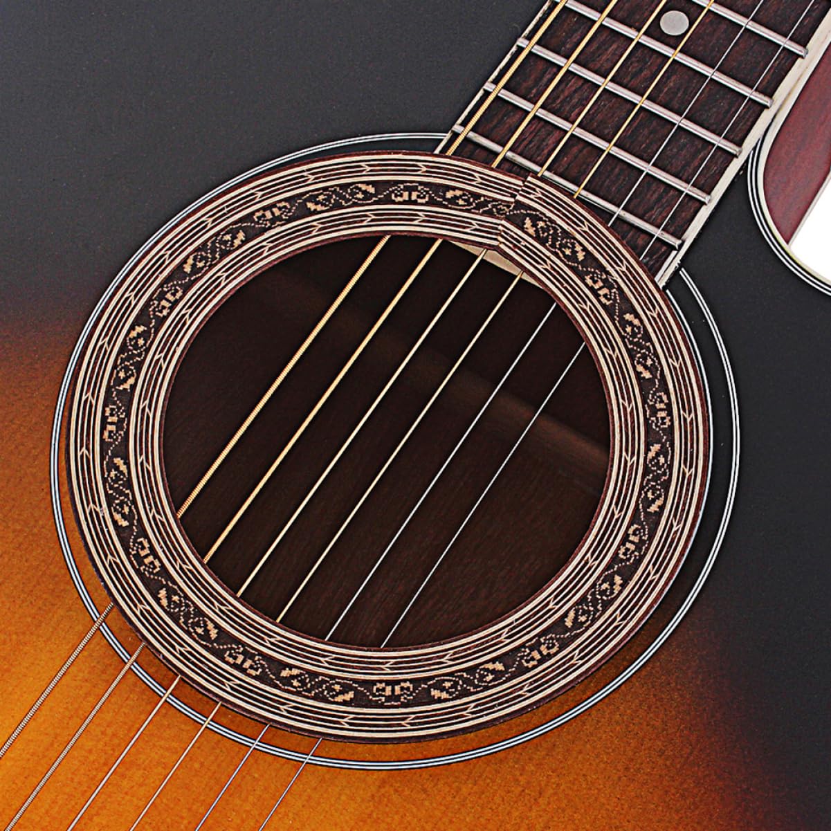 HEMOTON Figured Rosette Guitar Sound Hole Decals Guitar Rosette Sticker Easy to Apply