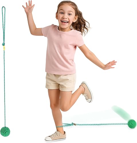 Just Jump It Original Retro Tobillero Skipper Saltar Pelota Saltar y Saltar Juguete para Ejercicio y Agilidad para Edades 4 en adelante - Verde
