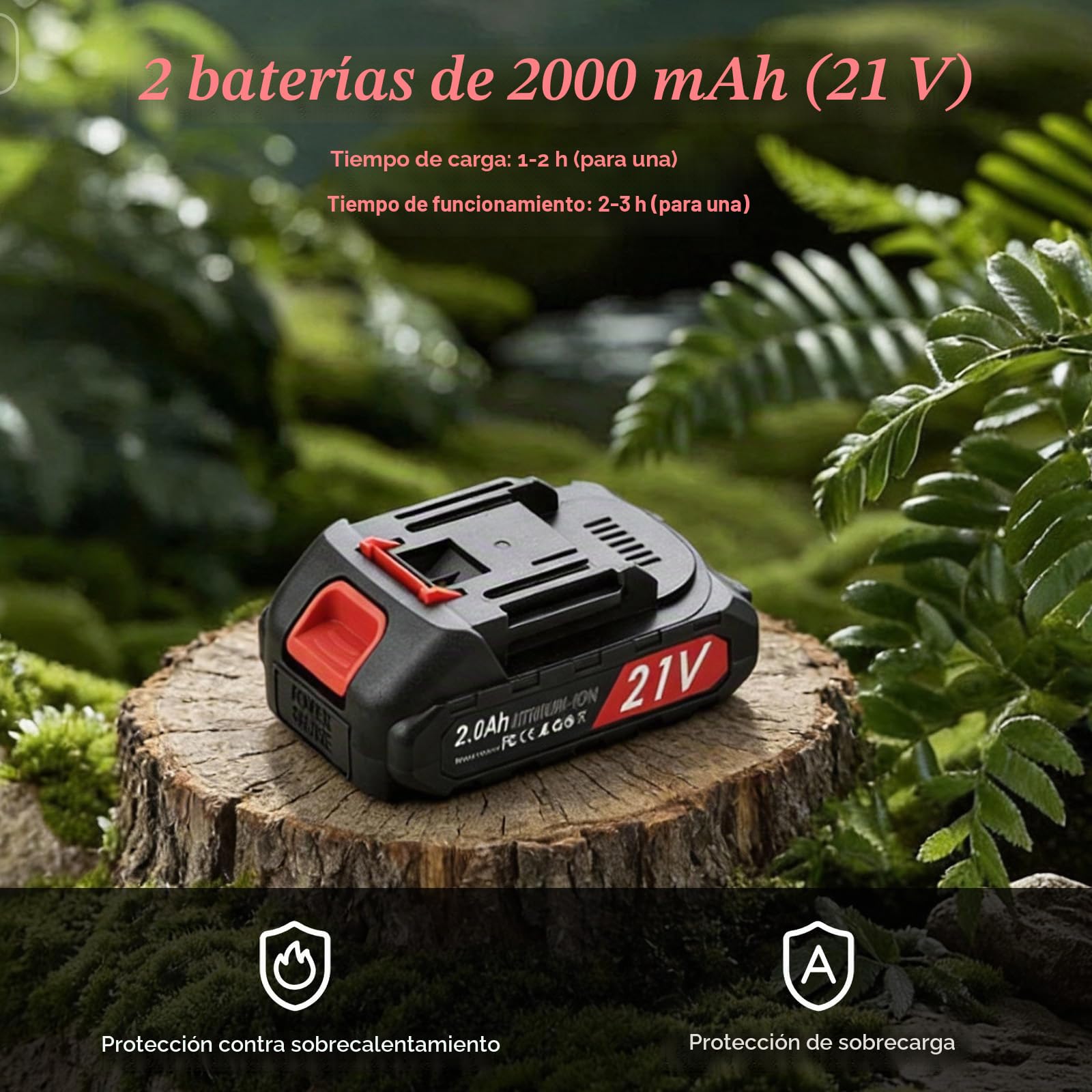Tijeras De Podar Electricas: Tijera podar telescopica 40-25mm Ajustables Hoja SK7 - Tijeras de podar telescópicas con 2 baterías de 21 V/2000 mAh - Tijeras de Podar Bateria para Jardinería,Olivos