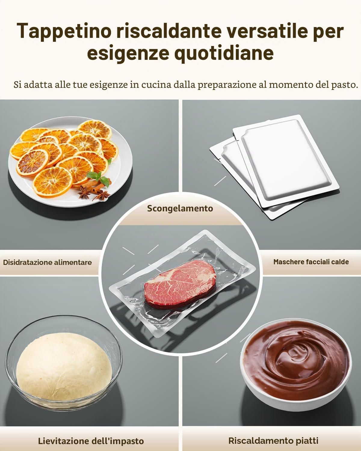iTRUSOU - Piastra riscaldante per alimenti, scaldavivande, si riscalda su tutta la superficie, temperatura regolabile, portatile e pieghevole in nanosilicone per mantenere in caldo o scongelare