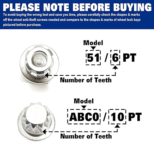 Miniatura 4 de Kit de herramientas antirrobo para extracción de tuercas de rueda de 23 piezas, compatible con VW/para Volkswagen, tuercas de rueda automotriz,