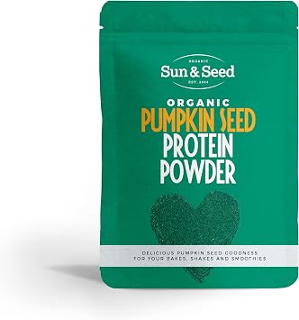 Organic Pumpkin Seed Protein Powder 300g by Sun & Seed   High Protein, High Fibre, Low Fat   Zinc, Magnesium & Iron Rich   Cold-Pressed & Stone-Ground   Gluten-Free, Vegan   Shakes, Baking, Cooking